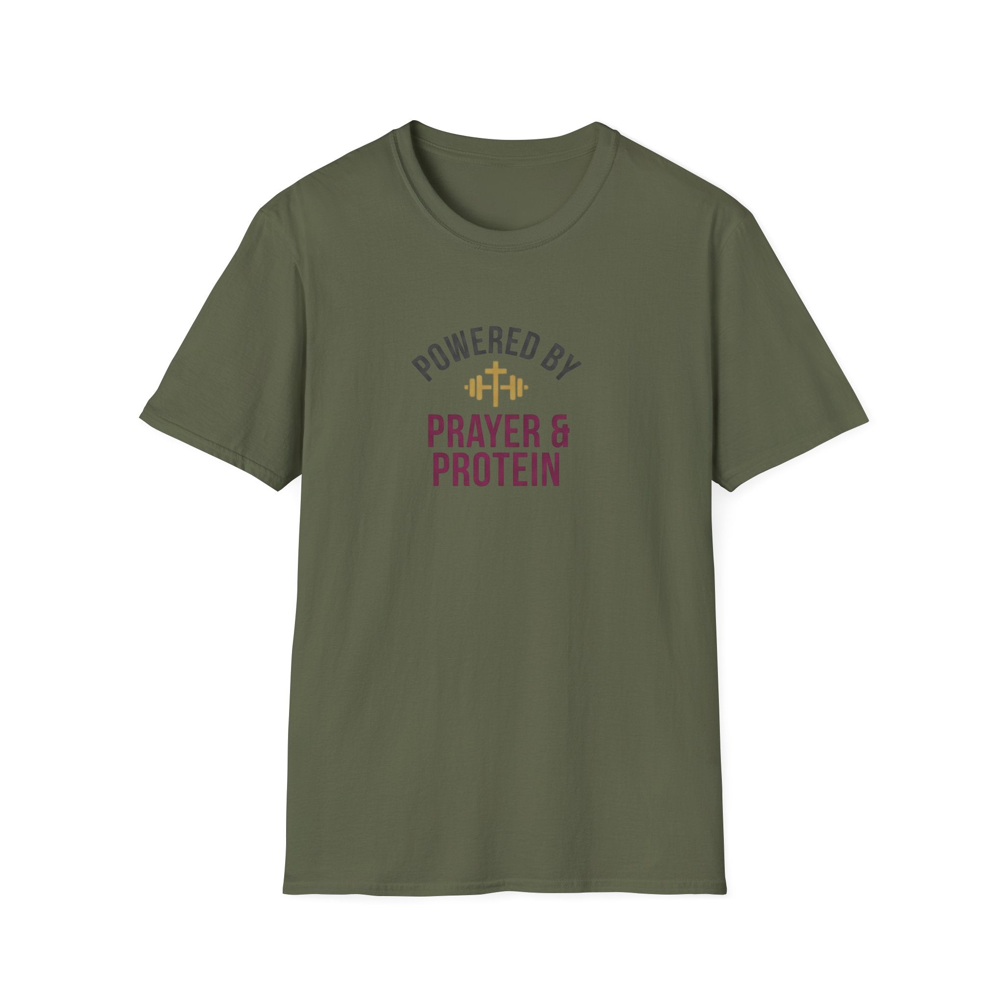 Powered By Prayer and Protein T-Shirt.