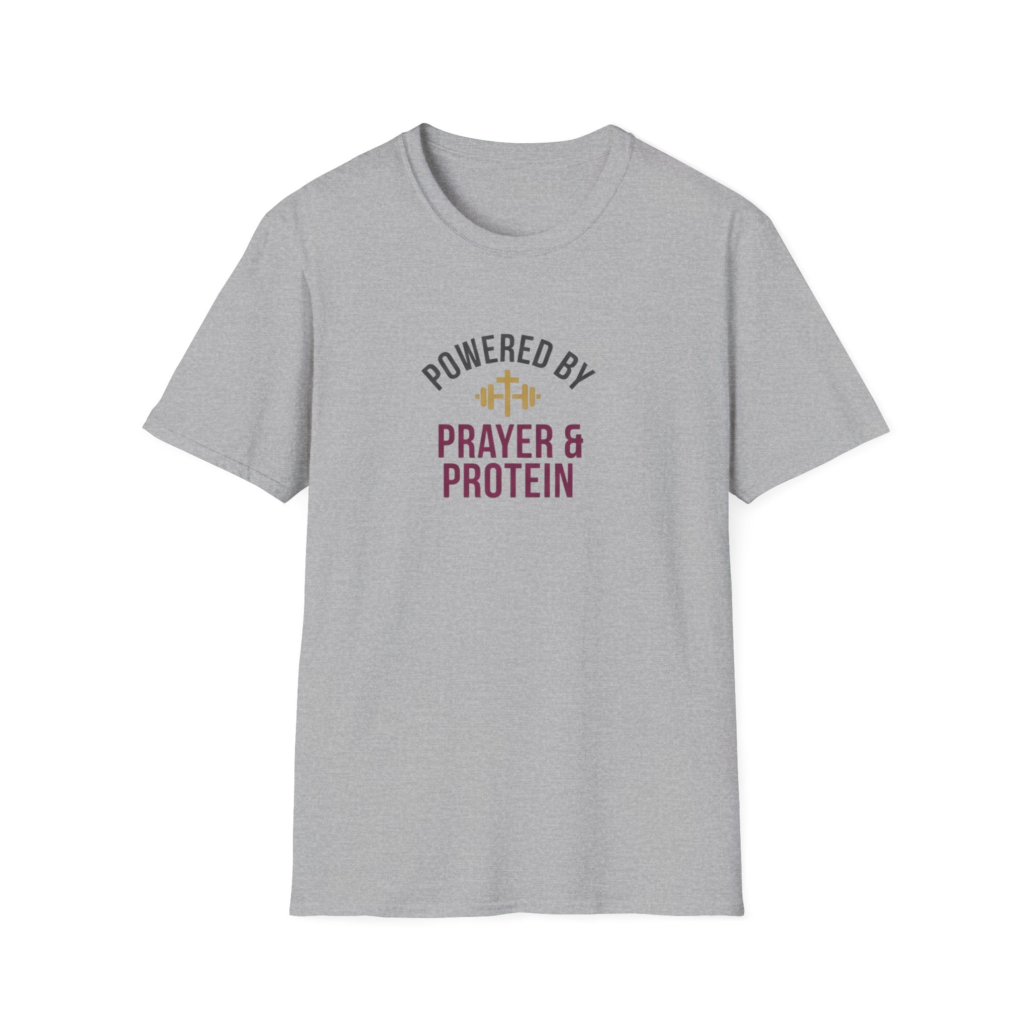 Powered By Prayer and Protein T-Shirt.