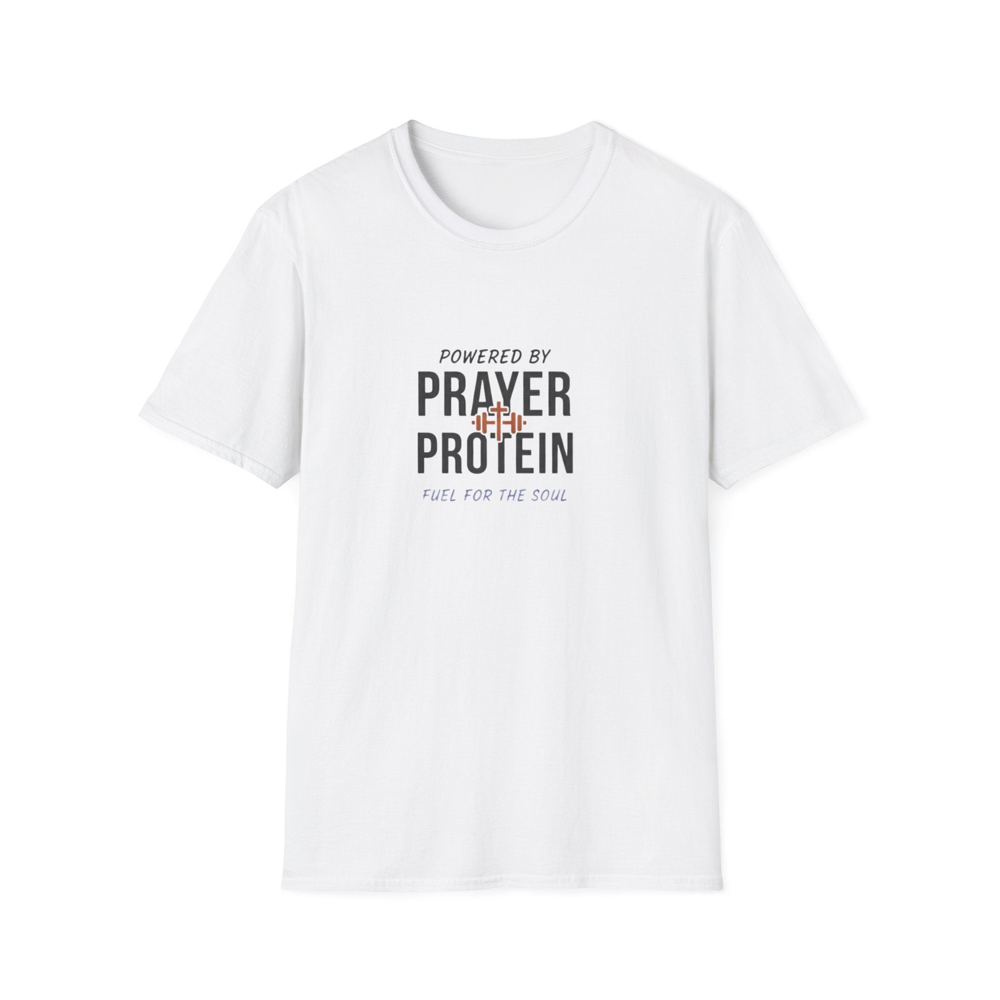 Powered By Prayer and Protein T-Shirt.