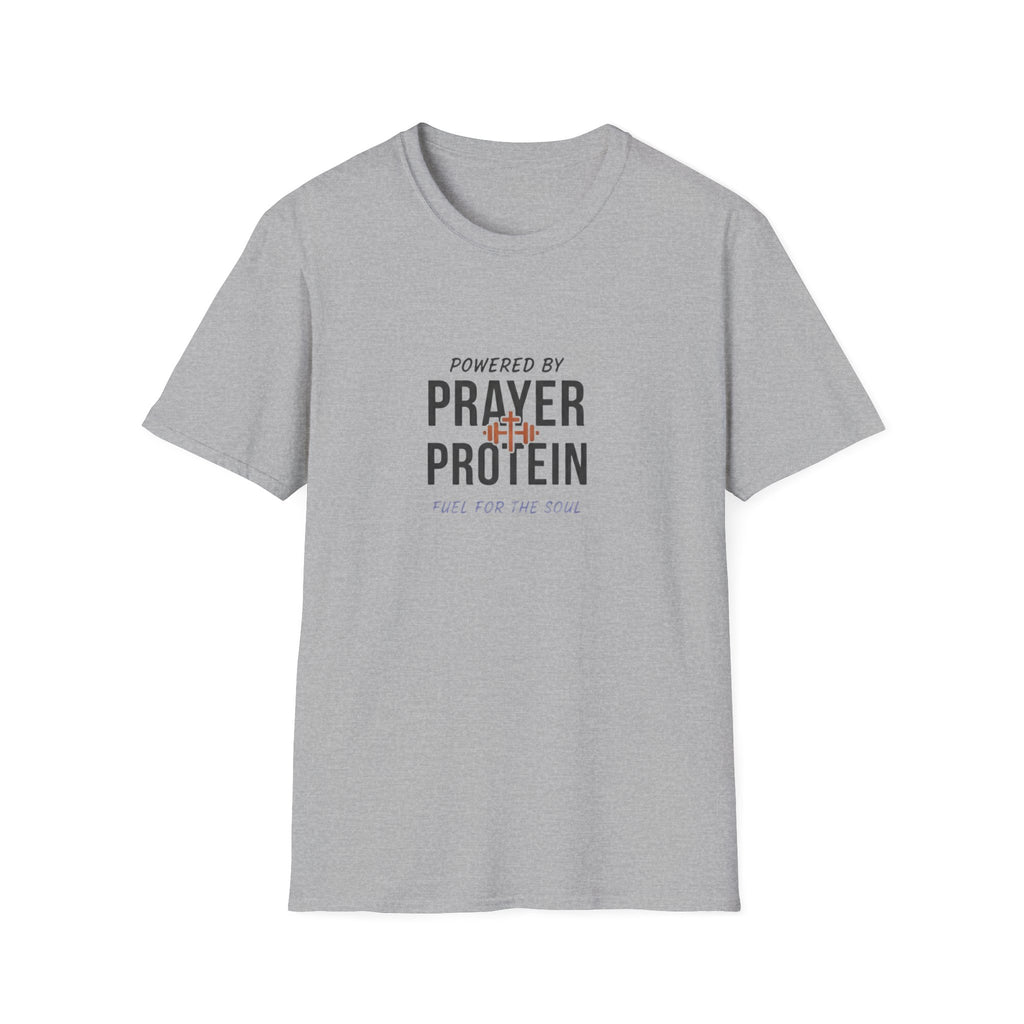 Powered By Prayer and Protein T-Shirt.