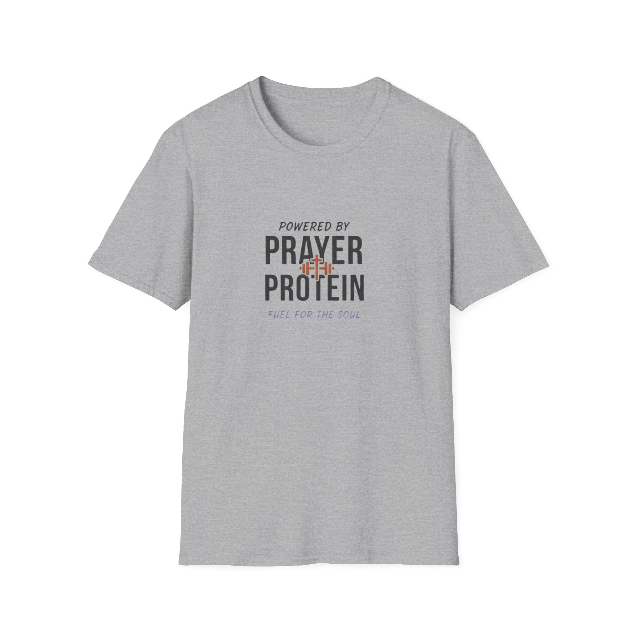 Powered By Prayer and Protein T-Shirt.
