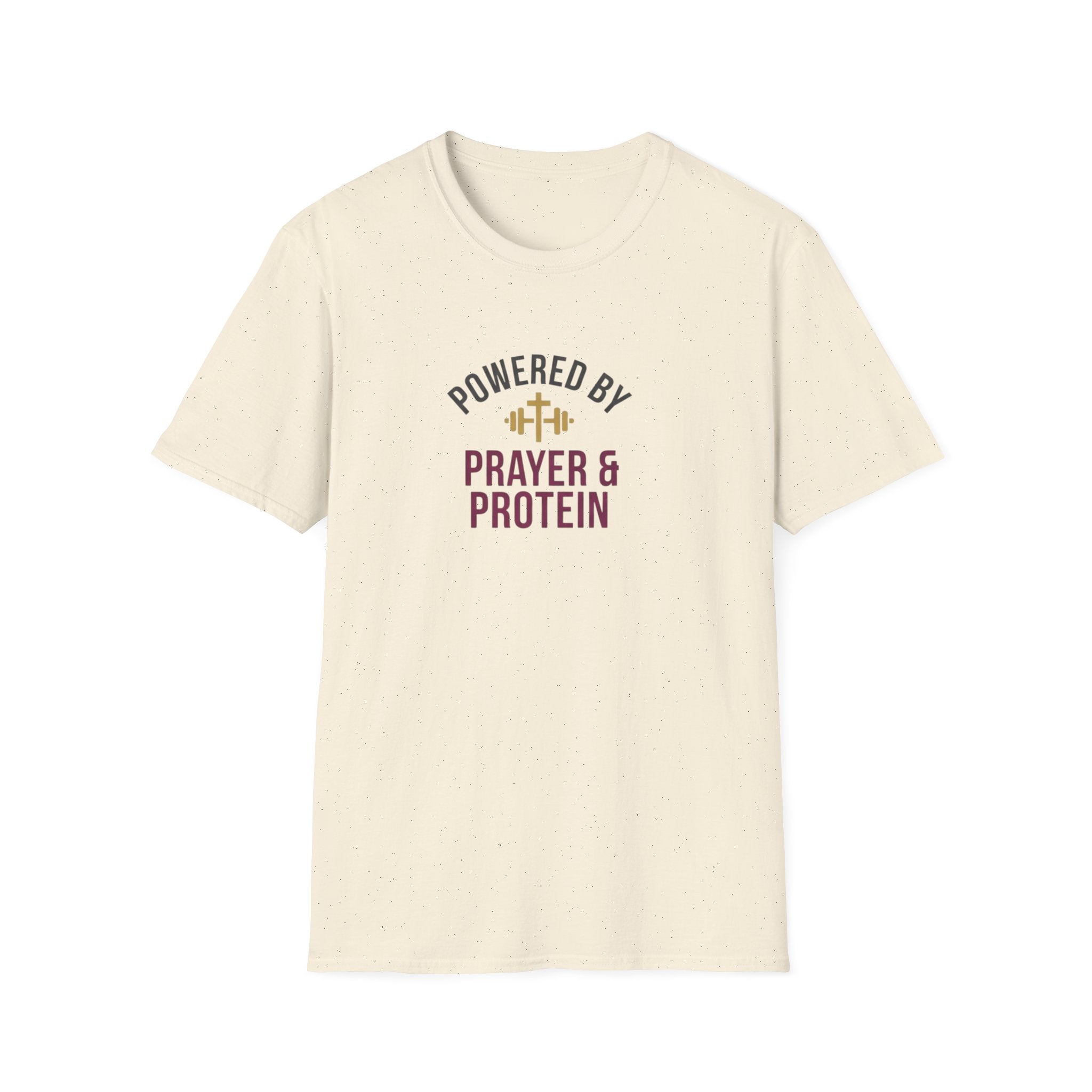 Powered By Prayer and Protein T-Shirt.