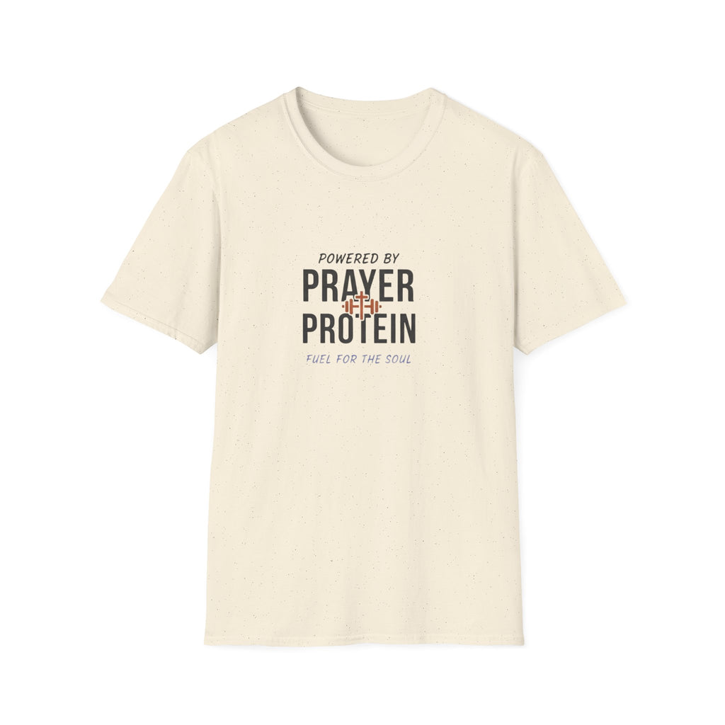 Powered By Prayer and Protein T-Shirt.