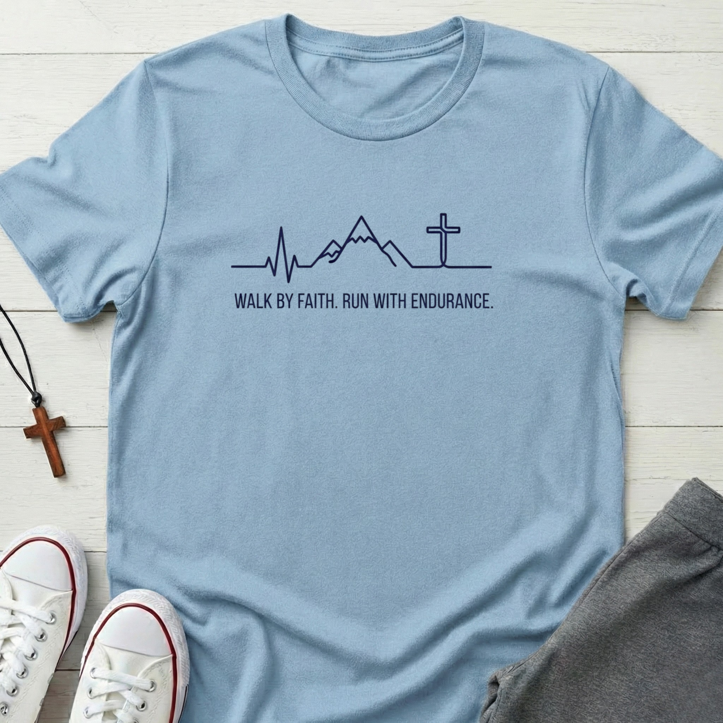 Walk By Faith, Run With Endurance T-Shirt.