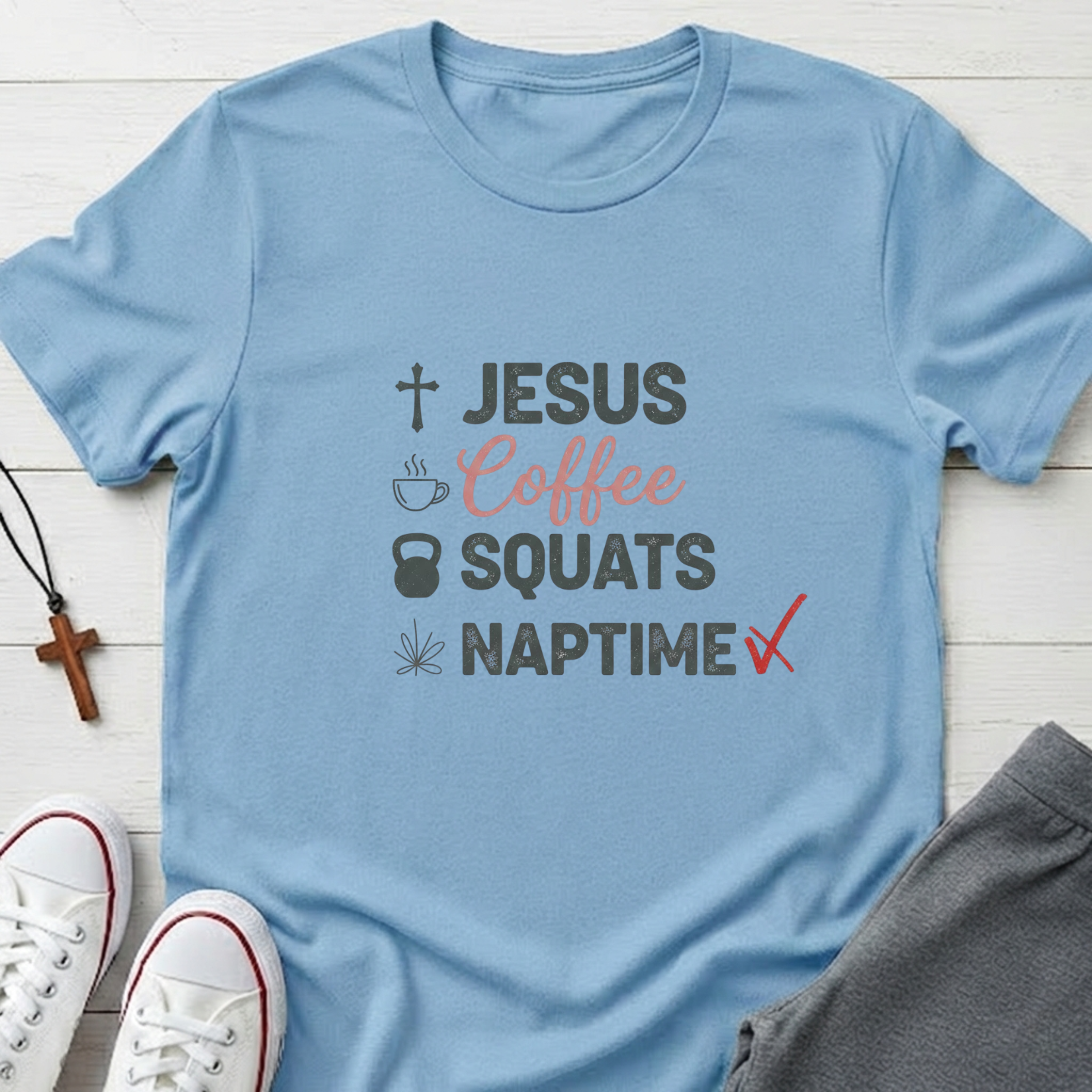 Jesus Coffee Squats Naptime T-Shirt.