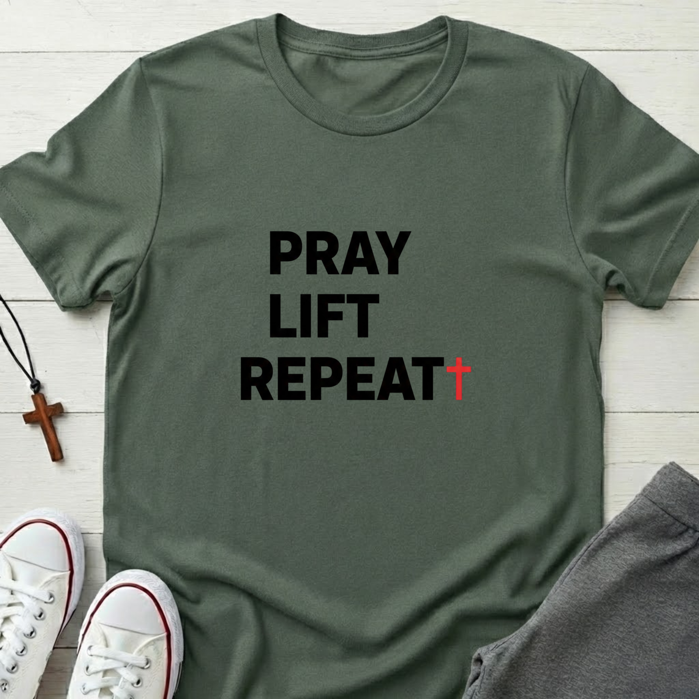 Pray Lift Repeat T-Shirt.