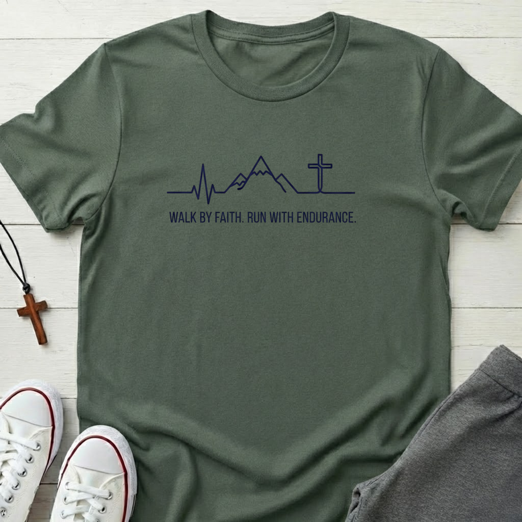 Walk By Faith, Run With Endurance T-Shirt.