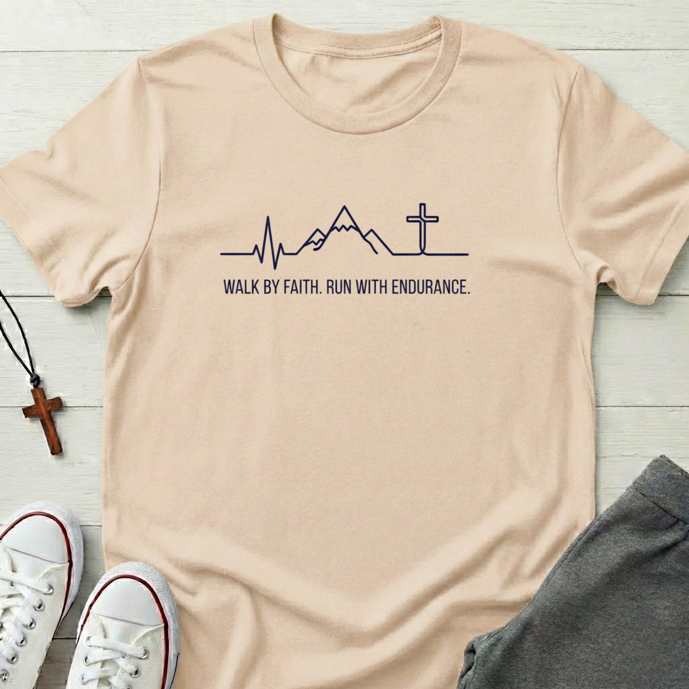 Walk By Faith, Run With Endurance T-Shirt.