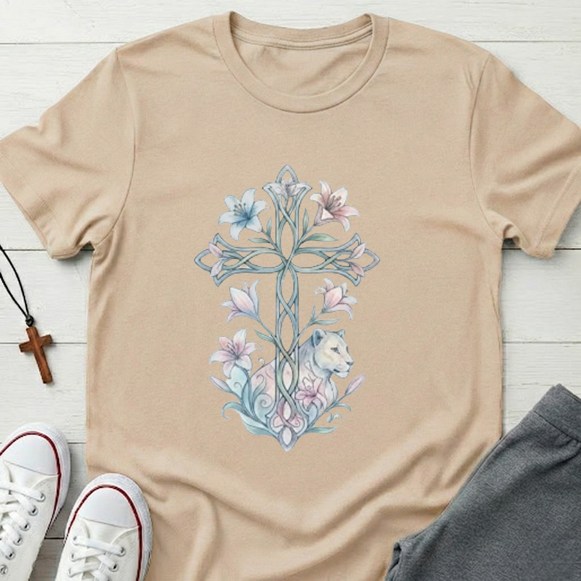 Lions & Lilies Cross T-Shirt.
