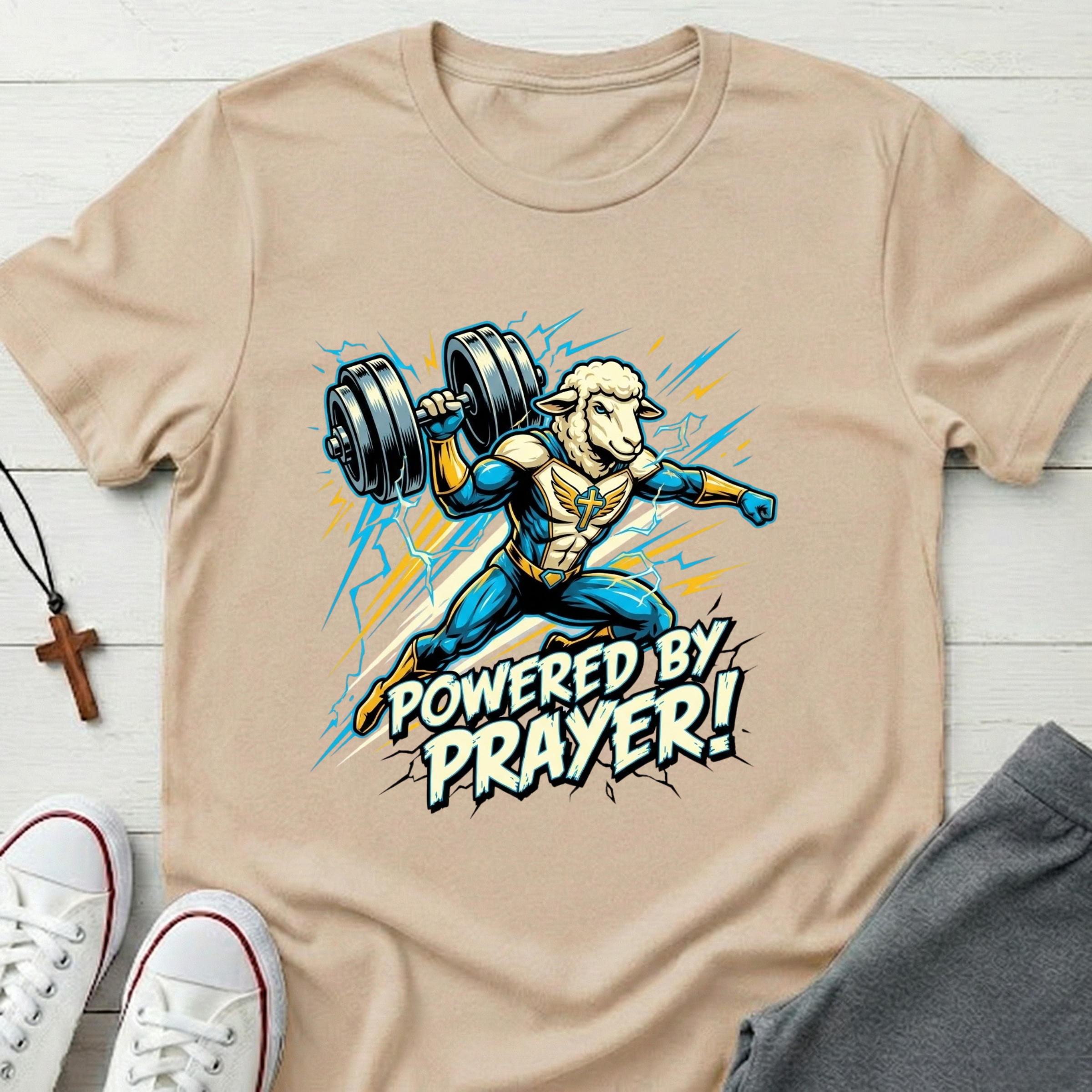 Powered By Prayer! T-Shirt.