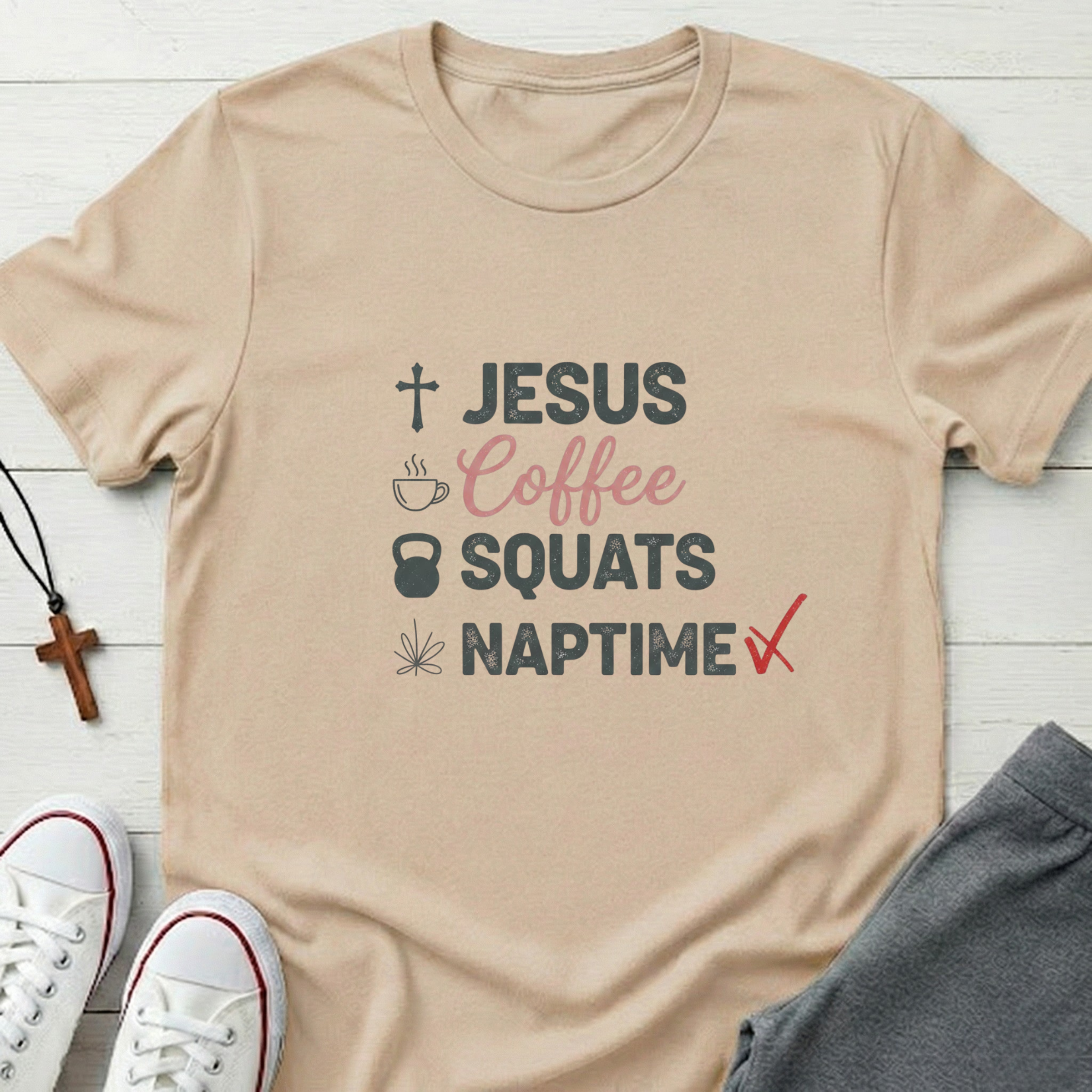 Jesus Coffee Squats Naptime T-Shirt.