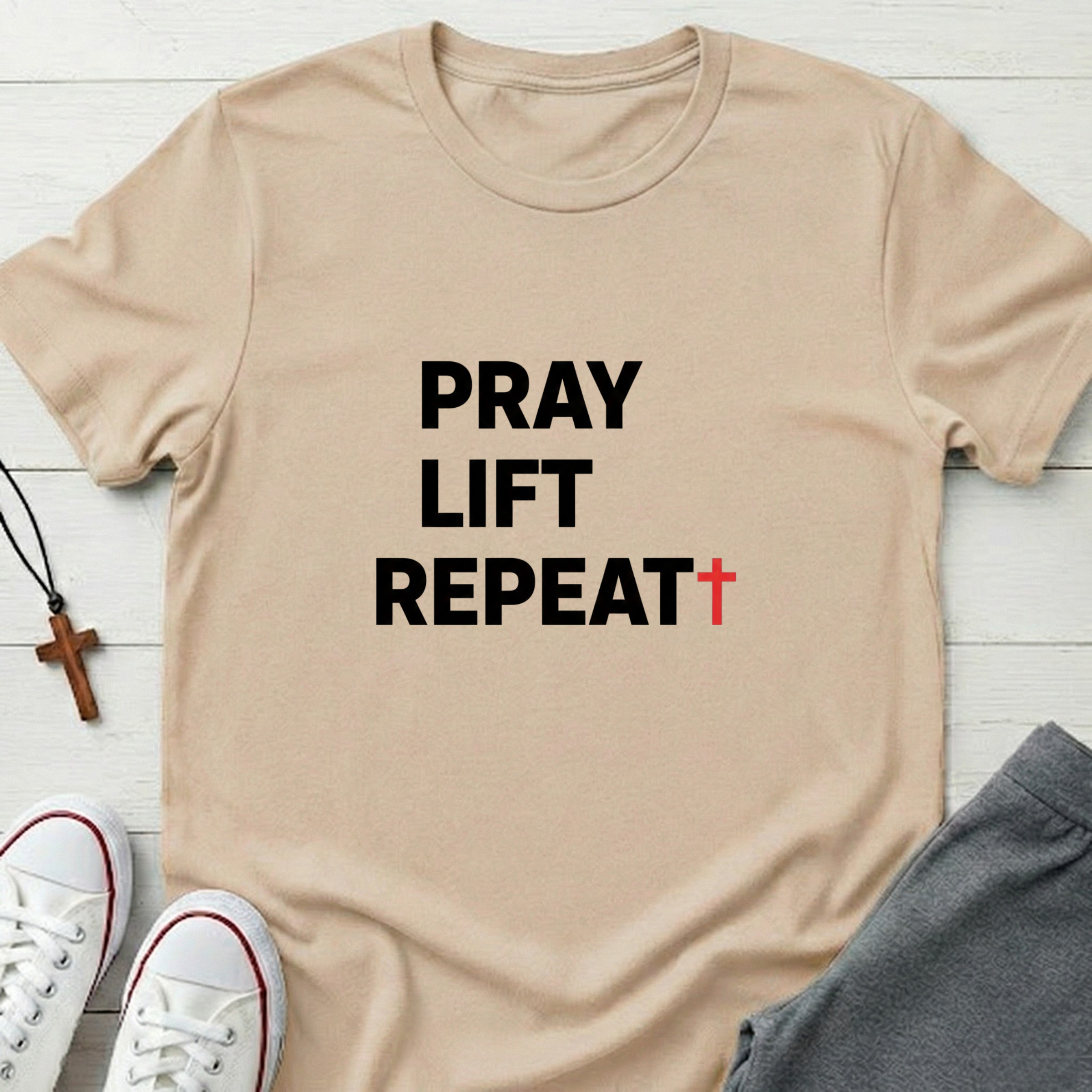 Pray Lift Repeat T-Shirt.