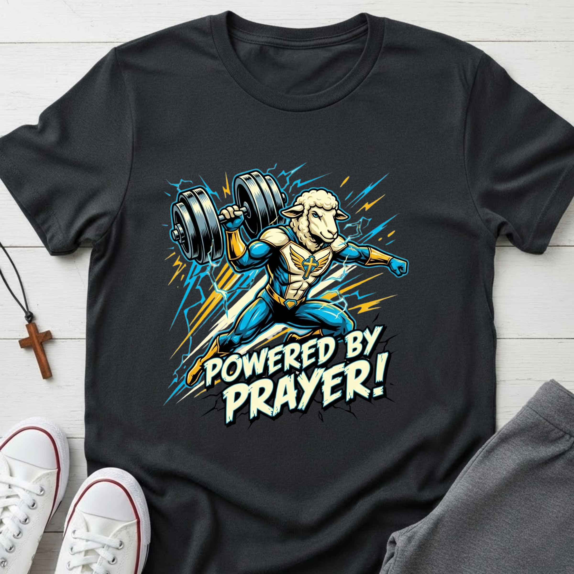 Powered By Prayer! T-Shirt.
