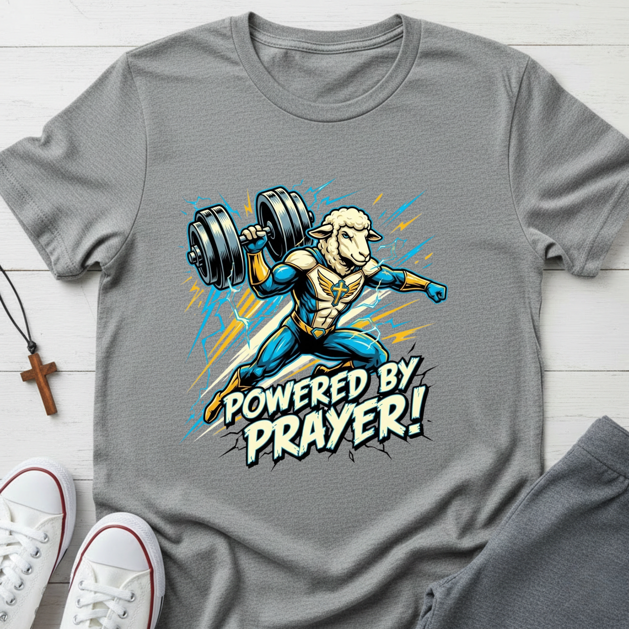 Powered By Prayer! T-Shirt.