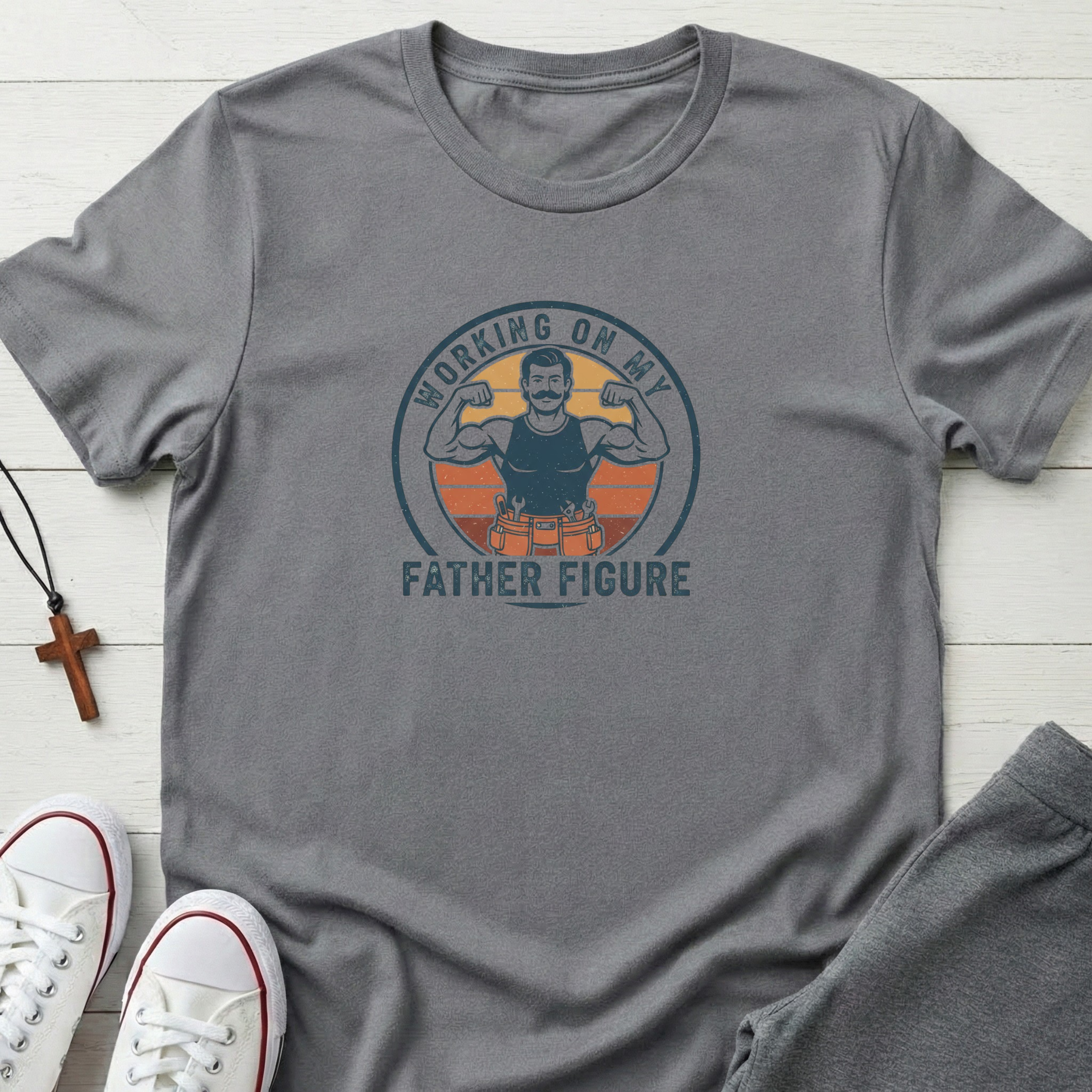 Working on my Father Figure T-Shirt.