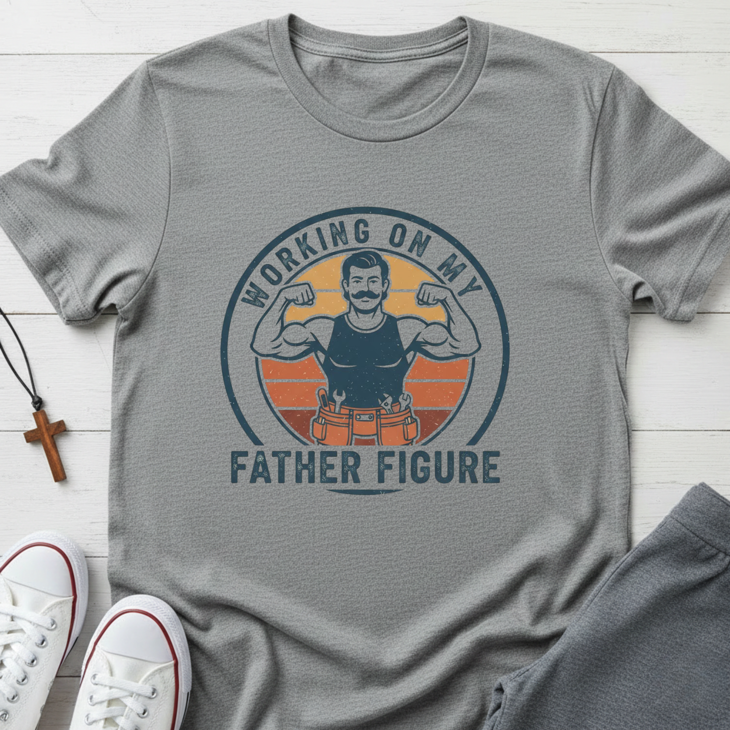 Working on my Father Figure T-Shirt.
