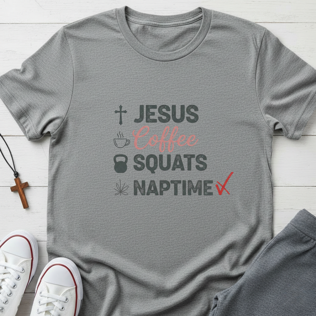 Jesus Coffee Squats Naptime T-Shirt.