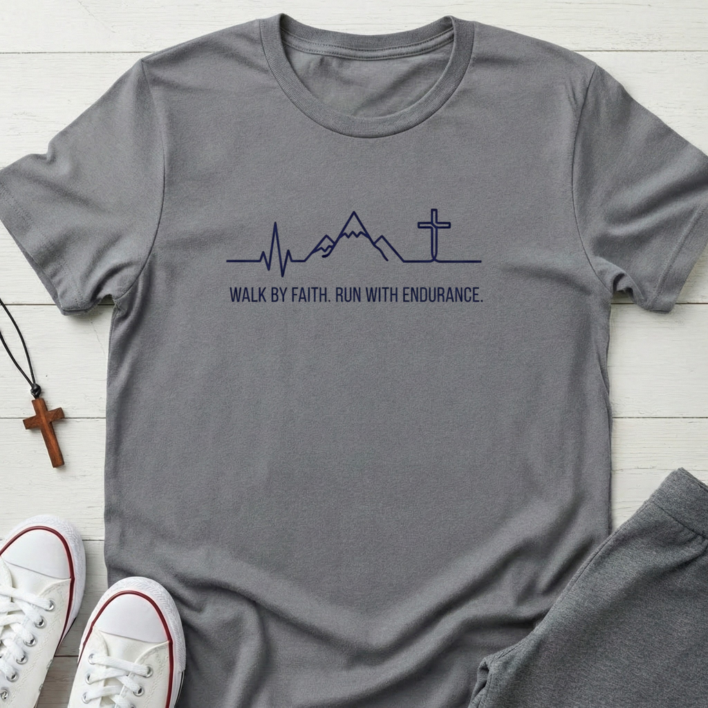 Walk By Faith, Run With Endurance T-Shirt.