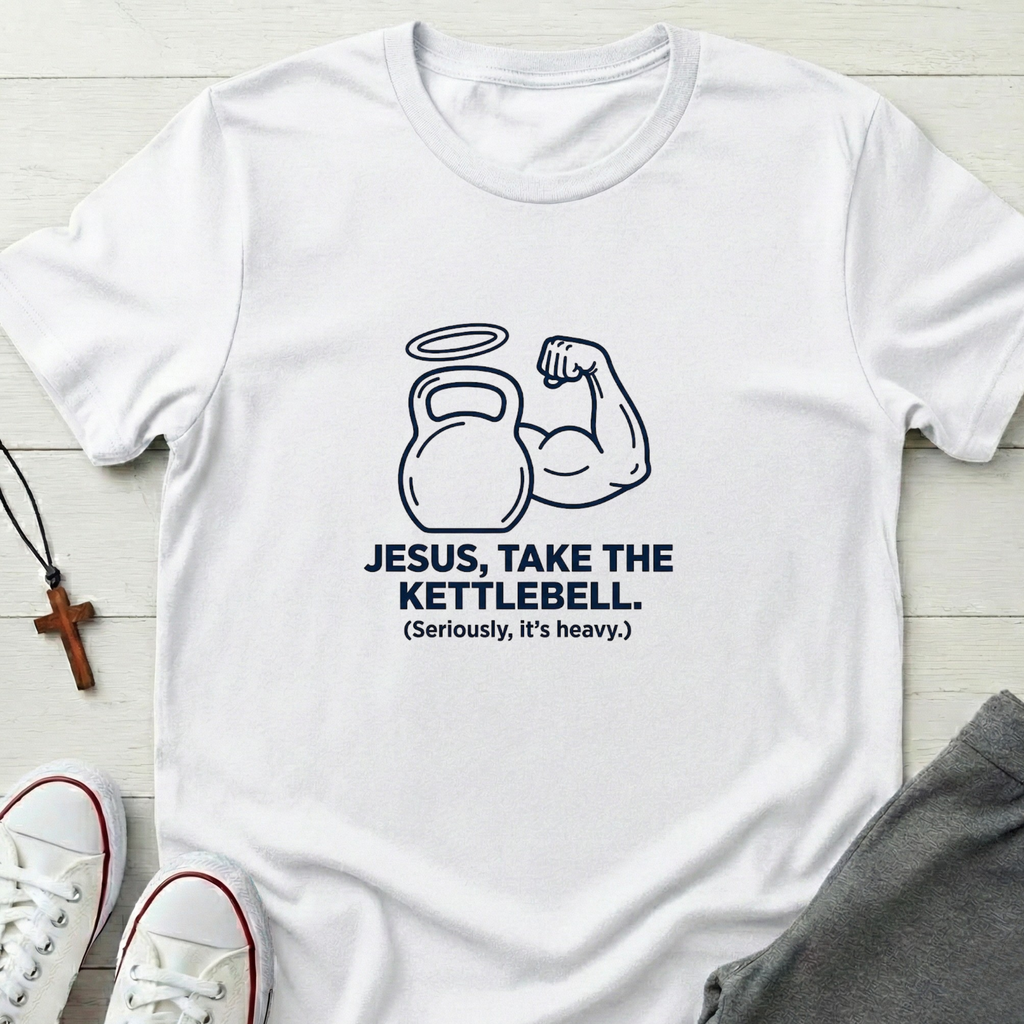 Jesus, Take The Kettlebell T-Shirt.