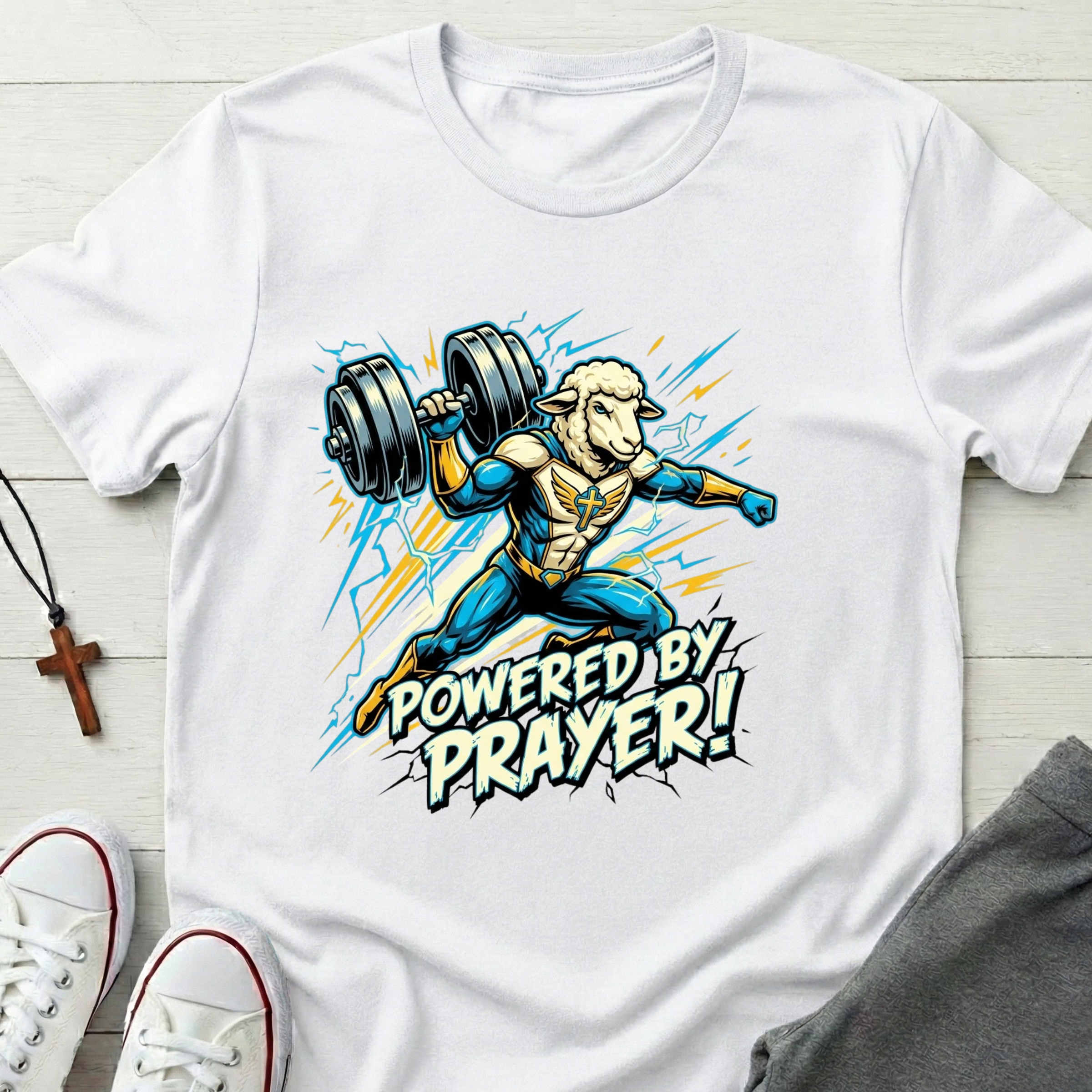 Powered By Prayer! T-Shirt.