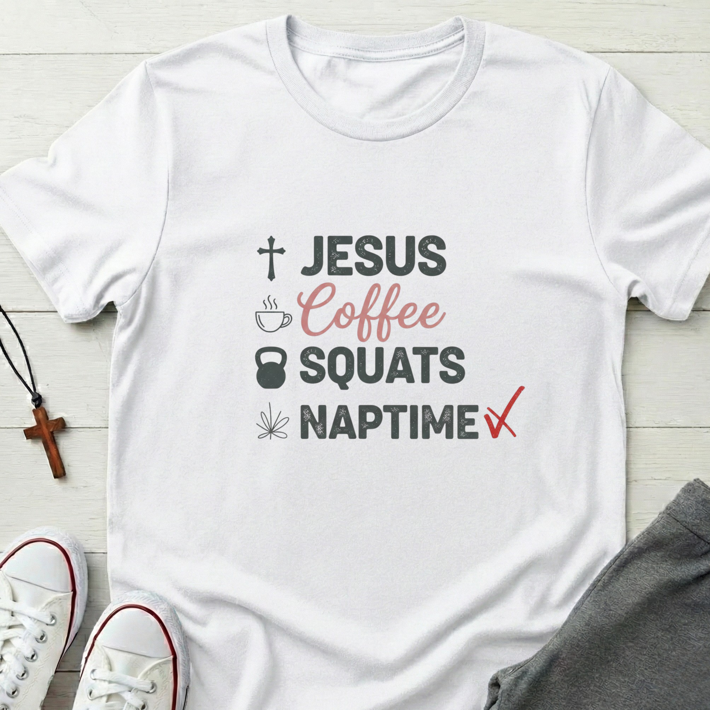 Jesus Coffee Squats Naptime T-Shirt.