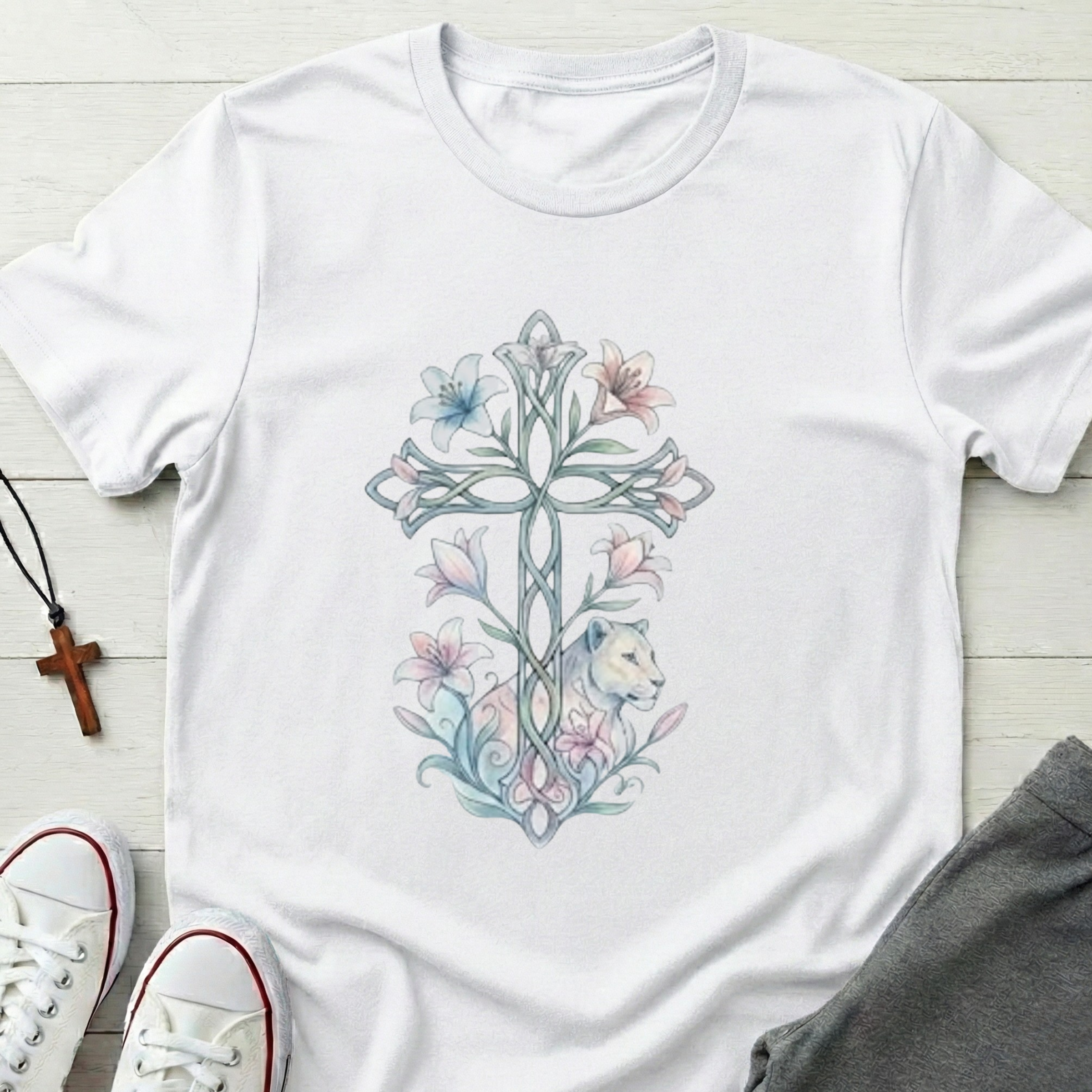 Lions & Lilies Cross T-Shirt.