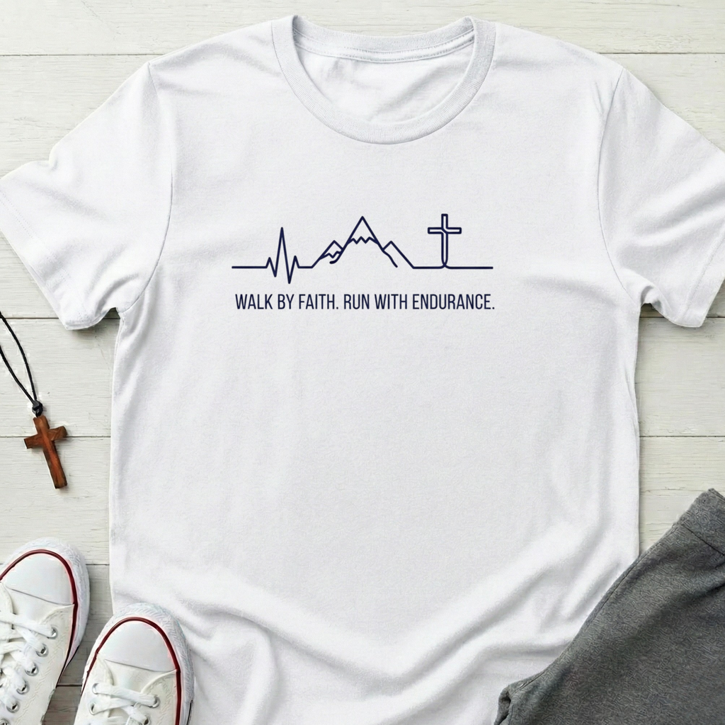 Walk By Faith, Run With Endurance T-Shirt.